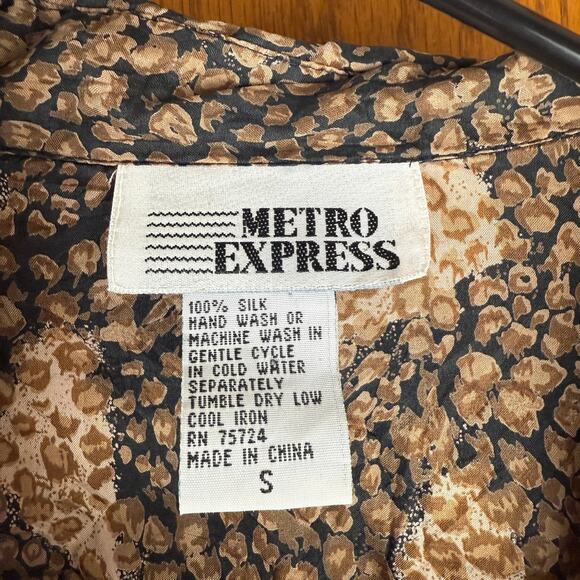 Vintage Metro Express 100% Silk Top - S - Picture 2 of 3